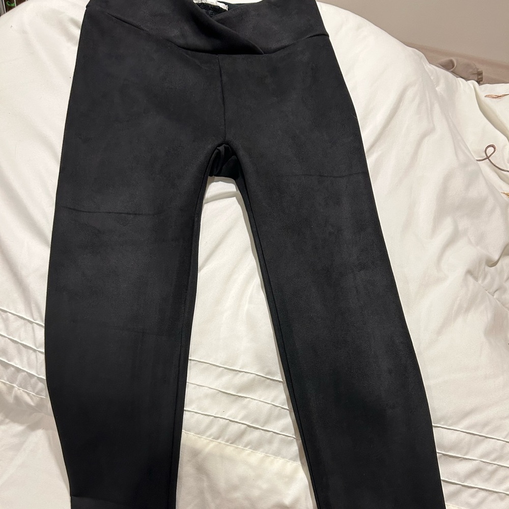 Splendid faux suede leggings in black X-small